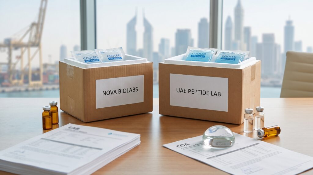 Nova Biolabs vs UAE Peptide Lab: GCC Buyer Comparison